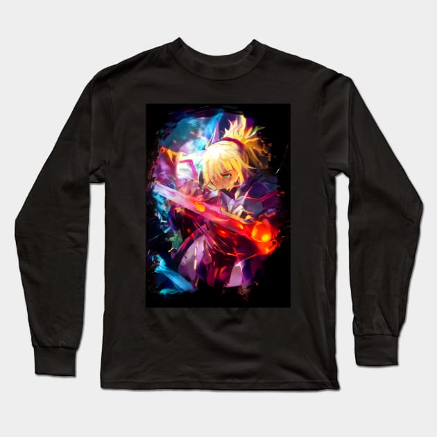 Neon knight Saber Long Sleeve T-Shirt by hustlart